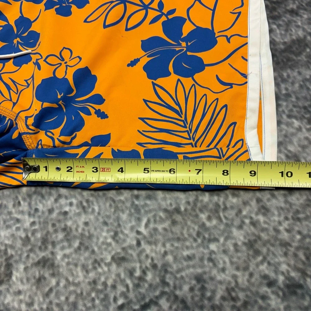 NWT VTG Polo Ralph Lauren Board Shorts Youth Medium Orange Blue Tropical Flora